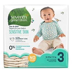 Seventh Generation Baby  Free and Clear Diapers Stage 1: 8 14 lbs(3.5 6.5KG)    40 Diapers