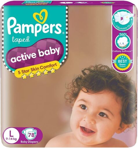 PAMPERS ACTIVE BABY DIAPER LARGE