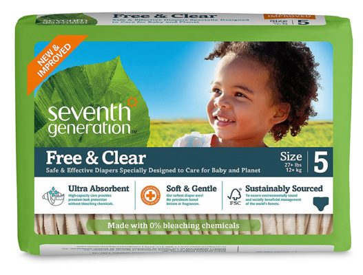 Seventh Generation Baby  Free and Clear Diapers Stage 5: 12 KG plus     23 Diapers