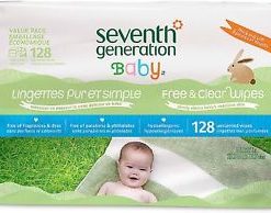 Seventh Generation Baby  Free and Clear Wipes    128 Unscented Wipes