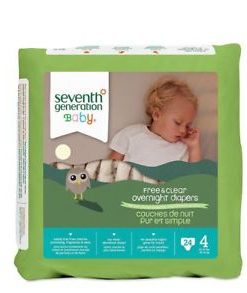 Seventh Generation Baby  Overnight Diapers Stage 4    24 Diapers