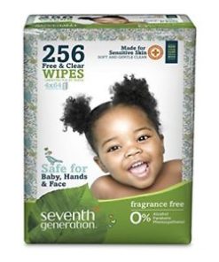 Seventh Generation Baby  Free and Clear Wipes Refill    256 Wipes