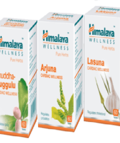 HIMALAYA Wellness Cardiac Care Combo PACK (Arjuna 60 Tablets, Lasuna 60 Tablets, Shuddha Guggulu 60 Tablets)