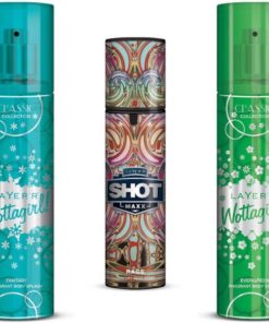 Layer Body Spray Combo(Wottagirl Fantasy + Shot Maxx(Rage) + Wottagirl Evergreen) Body Spray - For Men & Women
