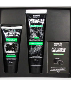 HealthVit Activated Charcoal Purifying Face & Body Care Kit for skin