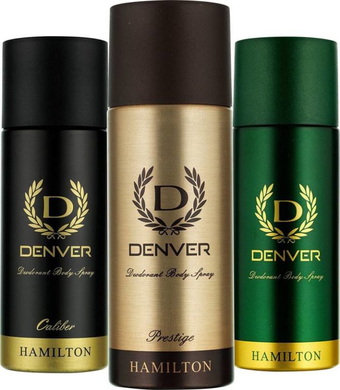 DENVER DENVER Hamilton, Prestige & Caliber Deodorant Body Spray 165ML Each Combo (Pack of 3
