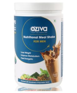 Oziva Nutritional Meal Shake (Meal Replacement) for Men 1kg (Pack OF 3), Chocolate with Free Shaker
