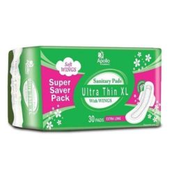 APOLLO Pharmacy Sanitary Pads Ultrathin Xl With Wings 30's