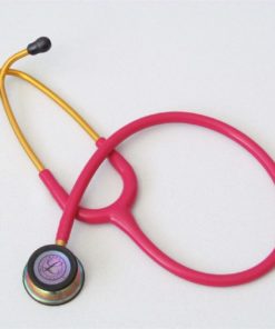 3M Littmann Classic III Stethoscope, Rainbow Finish, Raspberry Tube, 27 inch, 5806