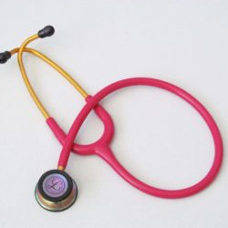 3M Littmann Classic III Stethoscope, Rainbow Finish, Raspberry Tube, 27 inch, 5806
