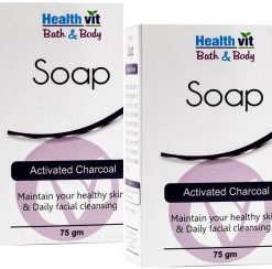 HealthVit Bath & Body Activated Charcoal Soap for skin