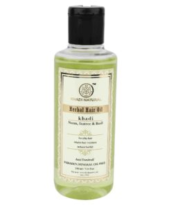 Khadi Naturals Ayurvedic Neem, Teatree & Basil Hair Oil Paraben /Mineral Oil Free for skin