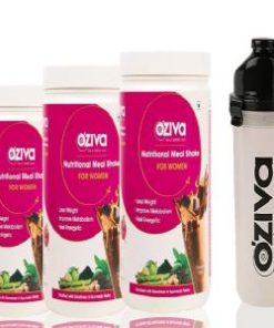 Oziva Nutritional Meal Shake (Meal Replacement) for Women 1kg (Pack OF 3), Chocolate with Free Shaker