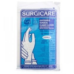 Surgicare Disposable Rubber Gloves 7 (Pack OF 4)