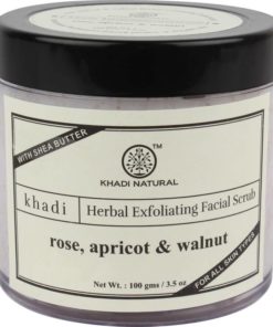 Khadi Natural Rose, Apricot & Walnut Herbal Exfoliating Facial Scrub With Shea Butter