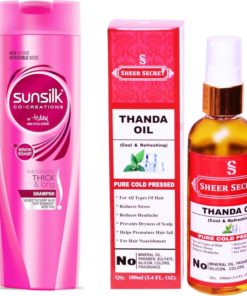 SUNSILK 180 ML LONG AND HEALTHY GROWTH SHAMPOO with SHEER SECRET COLD PRESSED SWEET ALMOND OIL 100ML for hair