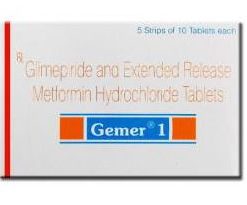 GEMER 1 MG/500 MG TABLET ER_SUN PHARMA