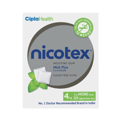 Nicotex 4 mg Sugar Free Chewing Gums Mint_Cipla Health Ltd
