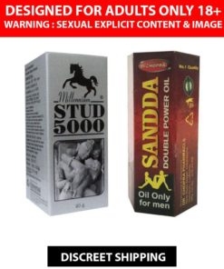 Ayurveda Cure STUD 5000 Timing Spray & Double Power Sandda Oil 15 ml Pack of 2