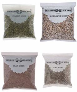 Shivram Peshawari & Bros Combo Pack of Healthy Pumpkin, Sunflower, Flax and Chia Seeds (250gm Each)