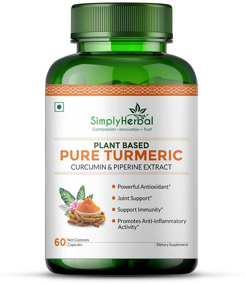 Simply Herbal Pure Turmeric Curcumin and Piperine Extract Capsule