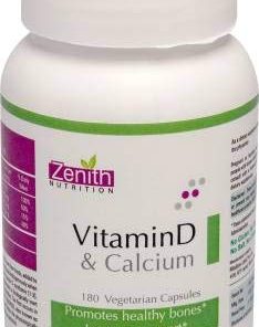 ZENITH NUTRITION Vitamin D & Calcium   180 Capsules