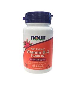 NOW FOODS Vitamin D   3 5000 IU Structural Support Soft Gels   120 Count
