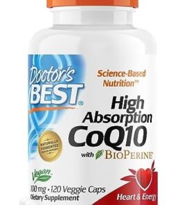 Doctors Best High Absorption CoQ10 with BioPerine Non GMO Gluten Free Naturally Fermented Vegan Heart Health and Energy Production 400 mg 120 Veggie Caps