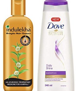 Indulekha Bringha Anti Hair Fall Shampoo, 200ml & Dove Daily Shine Shampoo, 340ml