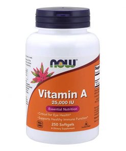 NOW FOODS Vitamin A  25000 IU from Fish liver oil  250 Soft gels
