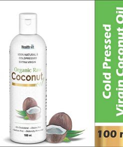 Healthvit 100% Natural and Cold pressed Extra Virgin Organic Raw Coconut Oil   100 ml