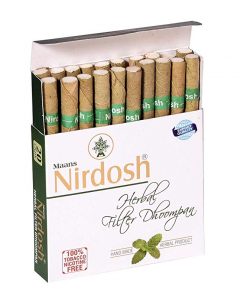 Nirdosh Nicotine free, Herbal Cigarette To Quit Smoking and Anti Addiction Ayurvedic Dhoompan (20 Units) for smoking deaddiction