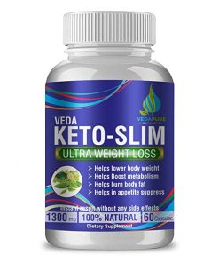 Veda Pure Naturals Keto Slim Advanced Weight Loss Supplement Natural Advance Fat Burner Green Tea  Green Coffee  Garcinia Cambogia and Grape Seed Extracts 1300MG 60 Capsules