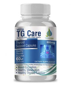 VedaPure Naturals TG Care Thyroid Support Supplement For Men & Women's Health 600mg 60 Capsules for thyroid