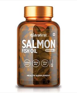Nutrafirst Salmon Fish oil Omega-3 Fatty Acids With 1000 mg (EPA 180 mg, DHA 120 mg) - 60 Enteric Coated Softgels for depression relieve