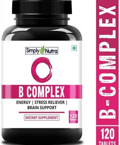 Simply Nutra Vitamin B Complex Vitamins B12, B1, B2, B3, B5, B6, B7, B9, Methylcobalamin, Folate, Biotin - Boost Energy, Mental Power & Metabolism - 120 Veg Capsules for depression relieve