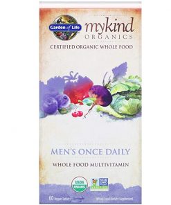 GARDEN OF LIFE Multivitamin for Men   mykind Organic Men's Once Daily Whole Food Vitamin Supplement  Vegan  60 Tablets