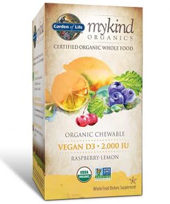 GARDEN OF LIFE mykind Organics 2000 IU Vegan D3 (Raspberry Lemon Chewable) 30 Chewable Tablet