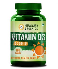 Himalayan Organics Vitamin D3 5000iu - 180 Tablets for depression relieve