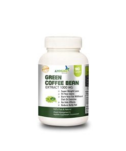 AMMUNE 100% Pure Green Coffee Bean Extract Capsules Supplement - Max Strength Natural GCA Antioxidant Cleanse for Weight Loss, 1000mg Daily Supplement, Healthy Fat Burner 90 Capsules for obesity