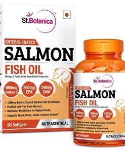 StBotanica Salmon Fish Oil 1000mg Double Strength 660mg Omega 3 Advanced   60 Enteric Coated Softgels