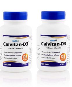 Healthvit Calvitan D3 Calcium and Vitamin D3   60 Tablets (Pack of 2)