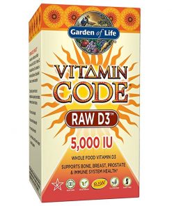 GARDEN OF LIFE  Vitamin Code  RAW D3  5 000 IU  60 Vegetarian Capsules
