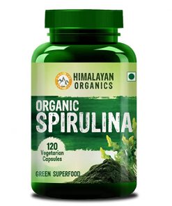 Himalayan Organics Organic Spirulina   2000mg Per Serving   Certified Organic   120 Veg Capsules