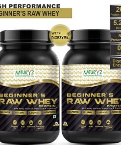 NATURYZ Beginners Raw Whey Protein with Whey Protein Concentrate and Digezyme 1KG (Pack of 2)