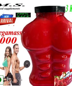 M.S. Food and Supplements Mega Mass 4000 Weight Gainer Strawberry 3 kg for weight gain