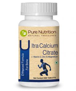 Pure Nutrition Ultra Calcium Citrate  1250mg with Vitamin D Zinc and Magnesium  Helps strengthen bone health   90 Veg Tablets
