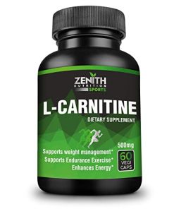 Zenith Sports L Carnitine 500mg  60 Capsules | Fat Burner | Boosts Energy