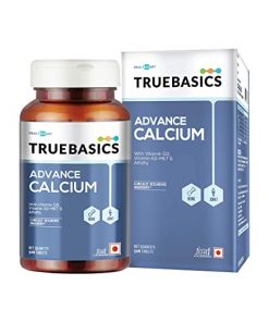 TrueBasics Advance Calcium with Vitamin D3  Vitamin K2 MK7  Magnesium  Zinc  Alfalfa | Clinically Researched Ingredient | (Calcium 90 Tablets)