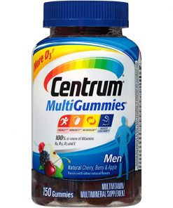 CENTRUM Men MultiGummies Multivitamin/Multimineral Supplement Gummies  Vitamin D3 (Natural Cherry  Berry and Apple Flavour  150 Count)